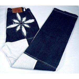 Kusikohc x SSENSE Black & White Flower Denim Jeans Medium 30x31 Made in Italy